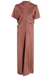Federica Tosi Draped Haute Couture Midi Dress In Brown