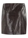 Federica Tosi Draped Leather-effect Mini Skirt In Brown