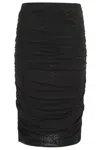 Federica Tosi Draped Tulle Midi Skirt With Side Zipper In Black