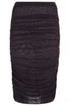 Federica Tosi Draped Tulle Midi Skirt With Side Zipper Closure In Brown