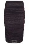 Federica Tosi Draped Tulle Midi Skirt With Side Zipper Closure In Purple
