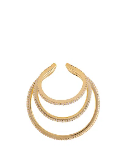 Federica Tosi Ear Cuff Jade Gold In Metallic
