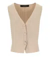 Federica Tosi Ecru Vest With Bow In Beige
