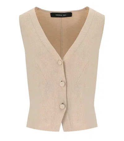 FEDERICA TOSI FEDERICA TOSI ECRU VEST WITH BOW