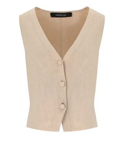 FEDERICA TOSI FEDERICA TOSI ECRU VEST WITH BOW