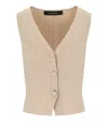 Federica Tosi Ecru Vest With Bow In Beige