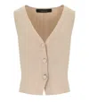 Federica Tosi Ecru Vest With Bow In Beige