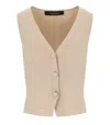 Federica Tosi Ecru Vest With Bow In Brown
