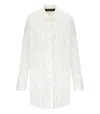 Federica Tosi Embroidered Fringe White Shirt With Leaf Motif In White