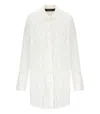 Federica Tosi Embroidered Fringe White Shirt With Leaf Motif In White