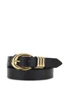 Federica Tosi 'emily' Black Belt With Adjustable Buckle Closure In Black