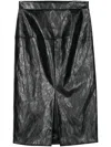Federica Tosi Faux-leather Midi Skirt In 黑色