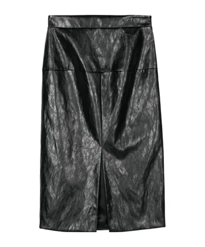 FEDERICA TOSI FAUX-LEATHER MIDI SKIRT