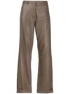 Federica Tosi Flared Leather Trousers In Grau