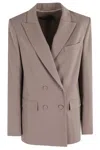 Federica Tosi Double-breasted Peak-lapel Jacket In Gray