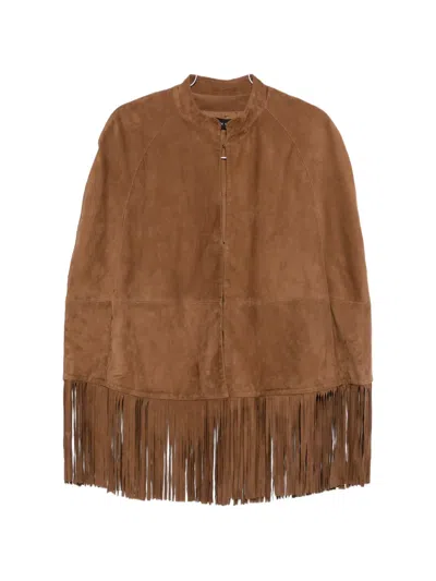 Federica Tosi Fringed Gilet In Brown