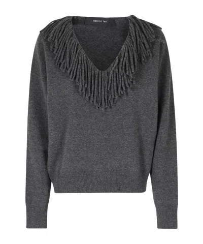 Federica Tosi Fringed Sweater In Black