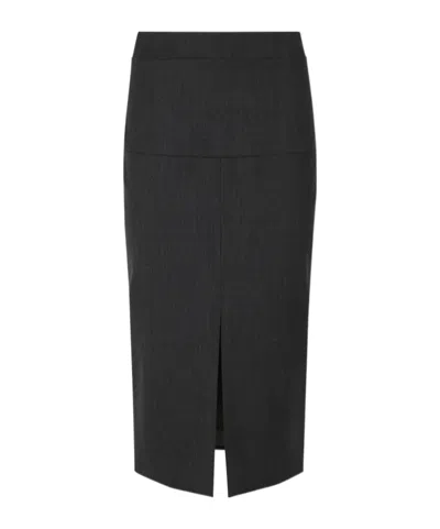 Federica Tosi Front-slit Pencil Midi Skirt In Black