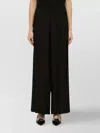 Federica Tosi Full Length Wide Leg Trousers In Viscose In Black