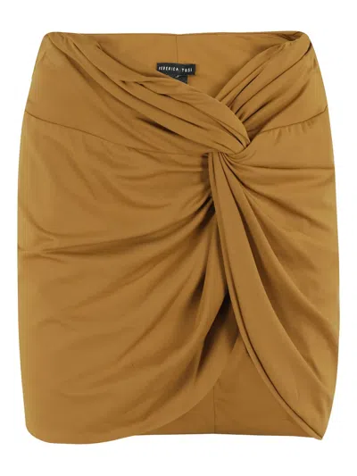 Federica Tosi Gathered-detail Miniskirt In Green