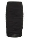 Federica Tosi Draped Tulle Midi Skirt With Side Zipper In Black
