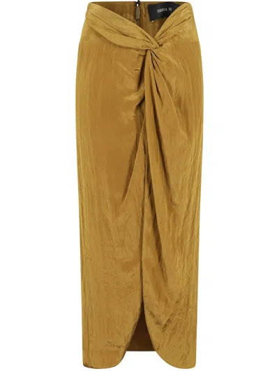 Federica Tosi Gathered Midi Skirt In Brown
