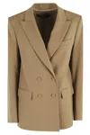 Federica Tosi Frescolana Double-breasted Jacket In Brown
