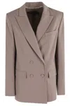 Federica Tosi Double-breasted Peak-lapel Jacket In Neutral