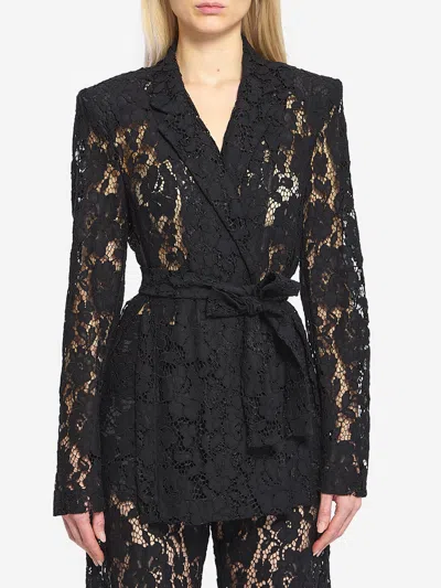 Federica Tosi Lace Jacket With Slits In Black