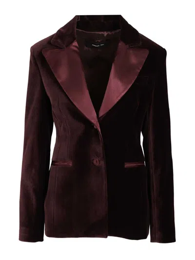 Federica Tosi Giacca Paralume Velluto Pontoglio Jackets Bordeaux In Red