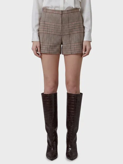 Federica Tosi Glen Check Tailored Mid Rise Shorts In Animal Print