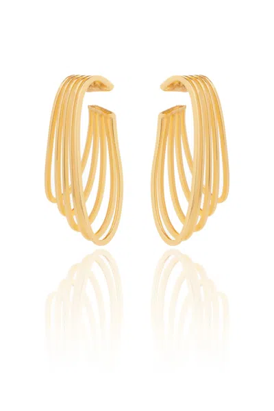 Federica Tosi Gold Ear Cuff The Couple 18k Gold Plated Bronze Metal Earrings