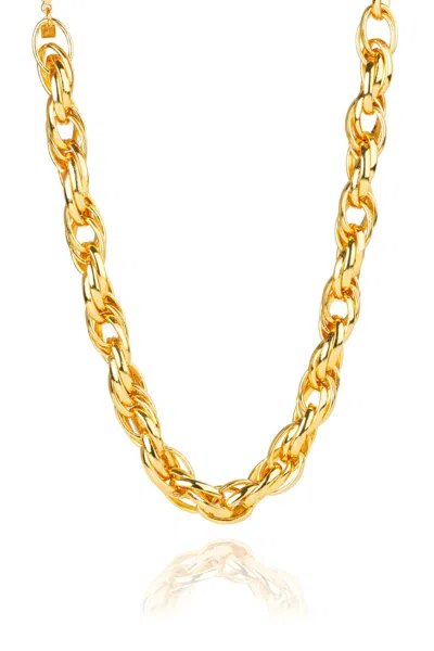 Federica Tosi Gold Lace Rose 18k Gold Plated Bronze Metal Necklace