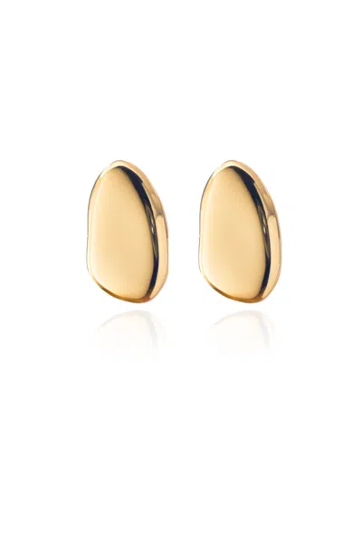 Federica Tosi Gold Lobo New Stone 18k Gold Plated Bronze Metal Earrings