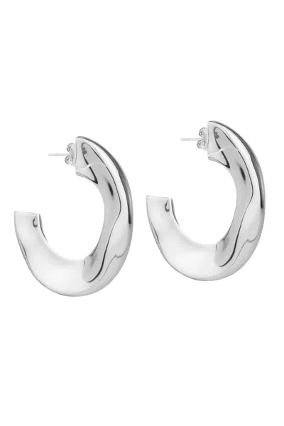 Federica Tosi Gold Mindy Circle 925 Silver Plated Bronze Metal Earrings In Metallic
