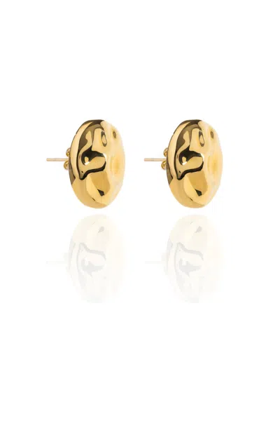 Federica Tosi Gold Rock 18k Gold Plated Bronze Metal Earrings