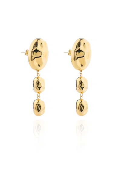 Federica Tosi Gold Stone 18k Gold Plated Brass Earrings