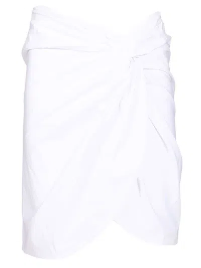 Federica Tosi Gonna Corta In Popeline Con Nodo Skirts White