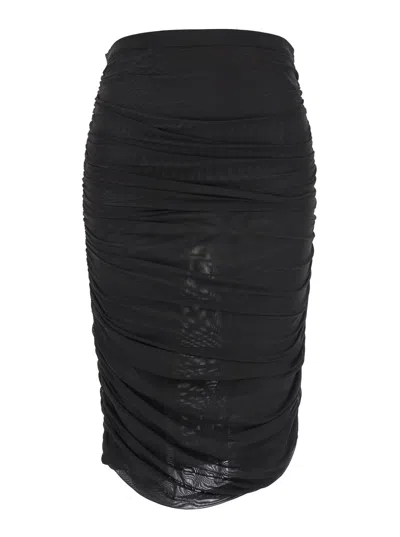 Federica Tosi Gonna Drappeggiata In Tulle In Black