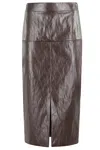 Federica Tosi Gonna Longuette Pelle Metallo Skirts Brown In Brown