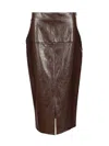 Federica Tosi Gonna Longuette Pelle Metallo Skirts Brown