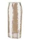 Federica Tosi Metallic Colored Skirt With Mesh Design And All-over Sequins In Grey