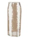 Federica Tosi Metallic Colored Skirt With Mesh Design And All-over Sequins In Metallic