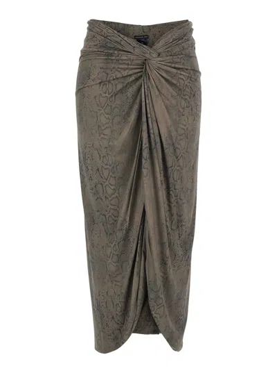 Federica Tosi Green Skirt With Elegant Design In Polyamide Women In Orange