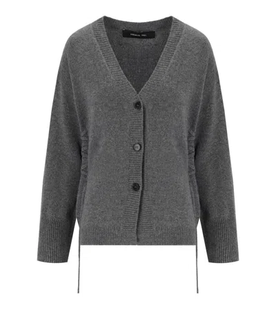 Federica Tosi Grey Cardigan With Laces