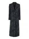 Federica Tosi Grey Coat With All-over Animal Print In Wool Woman In Black