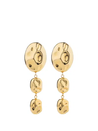 Federica Tosi Hammered Drop Earrings In Gold