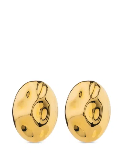 Federica Tosi Hammered Stud Earrings In Gold