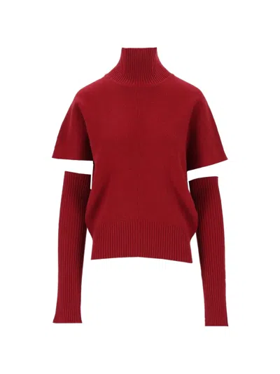 Federica Tosi High-neck Cut-out Sweater In Red
