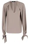 Federica Tosi Hooded Blouse In Brown